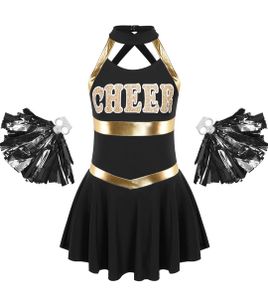 Cheerleader-Kleid für Mädchen, ärmellos, Tanzkostüm für Kinder im Karneval und Fasching, Größe 134-140 cm