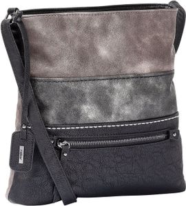 Rieker Damen Umhängetasche Schultertasche marmoriert Colorblock H1301, Farbe:Schwarz