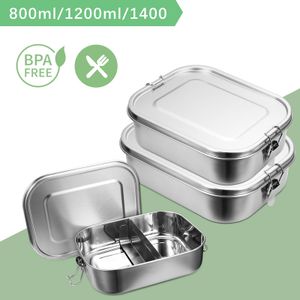 Fiqops 1200+1400ml Brotdose ohne Plastik BPA frei brotdose edelstahl Edelstahl Lunchbox