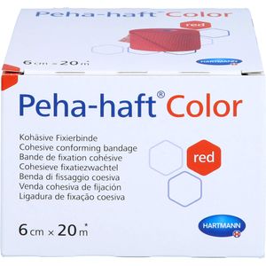 Hartmann Peha-haft kohäsive Fixierbinde 6 cm x 20 m rot latexfrei