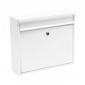 Briefkasten Postkasten Design Weiß pulverbeschichtet Wandbriefkasten Mailbox V13