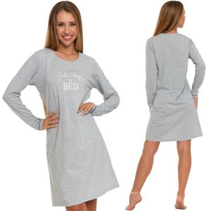 Moraj Damen Nachthemd Sleepshirt 3200-006, Farbe: Grau, Große: XL