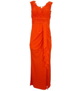 LIPSY LONDON Abend-Kleid festliches Damen Kleid mit asymmetrischem Saum Orange, Größe:38