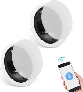 VEVOR 2er-Set Bluetooth-Deckenlautsprecher ca. 17 cm , 150 W, Wandlautsprechersystem mit 8 Ω Impedanz und 89 dB Empfindlichkeit, für Küche zu Hause, Wohnzimmer, Schlafzimmer oder überdachte Veranden
