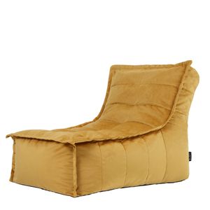 icon Sitzsack-Liege Bean Bag Dolce, Gelb, Samt, XXL Sitzsack Sessel Für Erwachsene, Riesensitzsack mit Füllung Für Das Wohnzimmer, Sitzsack Groß Plüsch - Hergestellt in Deutschland