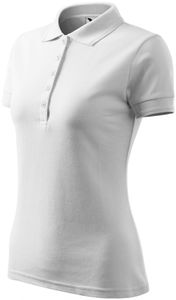 Damen elegantes Poloshirt - Farbe: weiß - Größe: L