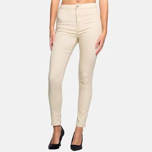 Elara Damen Jeans High Waist Slim Fit JS710-15 Beige 38 (M)