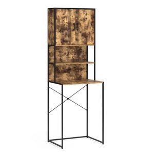 Vicco Waschmaschinenschrank Fyrk, 64 x 189 cm, Eiche rustikal/Schwarz