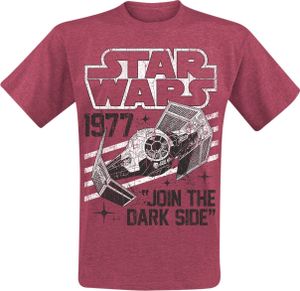 Star Wars T-Shirt Herren Dark Side Tie Fighter rot XL