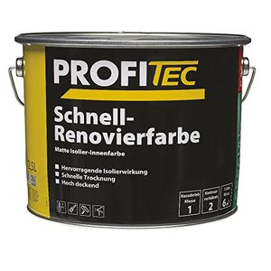 Profi P565 Schnell-Renovierungsfarbe Matte Isolier-Innenfarbe weiß matt 12,5 Liter (leichte Beule)