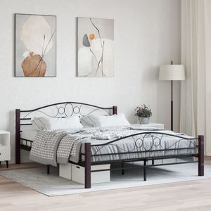 vidaXL Posteľný rošt čierny kov 160 × 200 cm