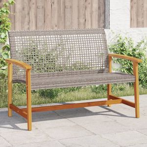 vidaXL Zahradní lavice šedá 112 cm z polyratanu a akáciového dřeva