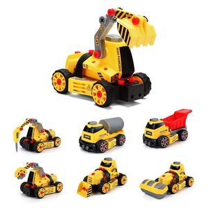 BeebeeRun Spielzeug-LKW, (Set, 7 in 1 Montage Spielzeug Auto LKW, Bagger Spielzeugauto), Ideale Lernspielzeug für Junge und Mädchen ab 3 4 5 Jahren