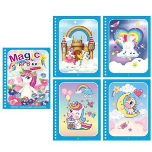 Magisches Wassermalbuch, Magisches Wasser Malbuch für Kinder mit Zauberstift für Kinder, Magic Malbuch mit Wasserstift - einhörner