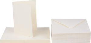 XXL Doppelkarten mit Umschlägen "DIN A6", 50 Stück Elfenbein