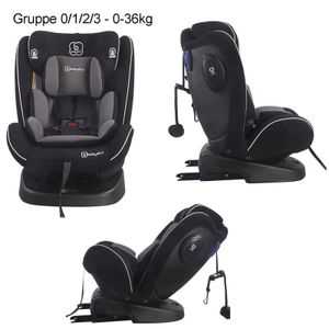 BabyGo Kindersitz Baby Autositz Bordeaux schwarz Reboarder 360° Isofix 0-36 kg Gr 0-3 inkl. Basis