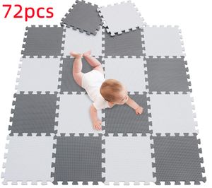 72pcs Krabbelmatte Puzzelmatte für Babys und Kinder Bodenmatte Spielmatte Schutzmatte Kinderteppich