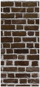 Wallario selbstklebende Türtapete 93 x 205 cm - Ziegelsteinwand in braun - Backsteine - Abwischbar, rückstandsfrei zu entfernen