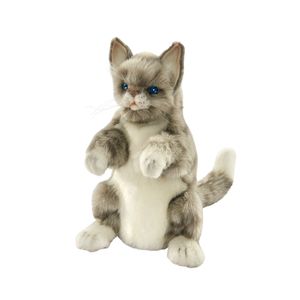 Hansa Creation - Kuscheltier - Handpuppe Katze grau