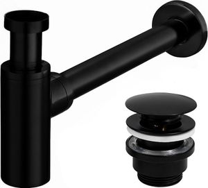 Umývadlový Sifón s Univerzálnym Výpustom Click-Clak Black