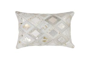 Kayoom - Leder Kissen Spark Pillow 110 Elfenbein / Gold Grösse: 40cm x 60cm