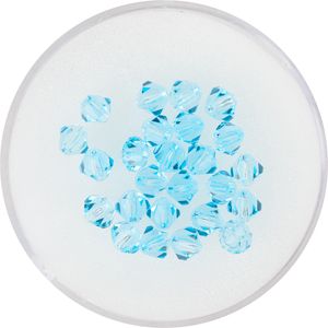 Glasschliffglitzerperlen, 4 mm Aqua