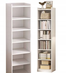 Weißes Bücherregal, modern, universell, geräumig, 6 Fachböden skandinavischer Stil, LOFT