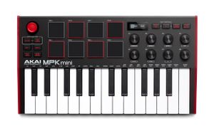 AKAI MPK Mini MK3 Ovládací klávesnice Kontrolér MIDI USB Černá, červená