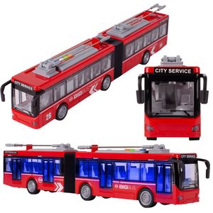 Malplay Interaktives Spielzeug Gelenkbus Oberleitungsbus Mit Licht&Ton Für Kinder Ab 3 Jahren