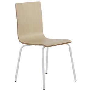 Stacionární konferenční židle WERDI B, opěrák a sedák z laminované překližky, kovový rám s práškovým nástřikem, buk/bílý