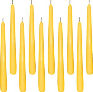 10 Spitzkerzen gelb 23,5 x 245 mm