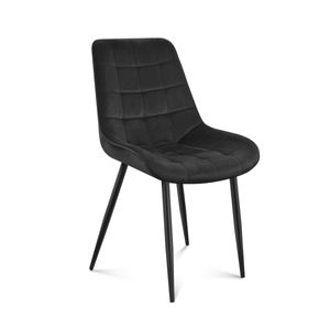 MARK ADLER Prince 3.0 | Esszimmerstühle Küchenstuhl Wohnzimmerstuhl Polsterstuhl Design Stühle | Armlehnen Rückenlehne | Samt | Stahlbeine | Schwarz
