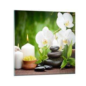 Bilder auf glas - Blume aromatherapie spa - 60x60cm - Glasbilder - Wandbilder - Kunstdruck - zum Aufhängen bereit - Wanddekoration aus Glas - Glas Bilder - Wandbild auf Glas - GAC60x60-2718