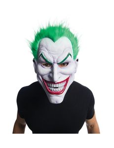 Joker-Maske mit Perücke Hallowen weiss-grün