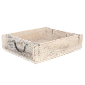 Novaliv Holzkiste Vintage Weiß 30 x 25 x 8 cm Alte Ziegelform Holz Groß Allzweckkiste aus recyceltem Altholz Jede Form EIN Unikat – Vintage Kiste Deko
