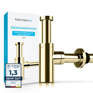 Bächlein Design Siphon Universal für Waschbecken & Waschtisch - Gold