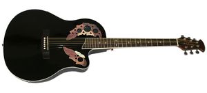 Santander Akustik Western Roundback Gitarre, Cutaway Tonabnehmer Mahagoni black