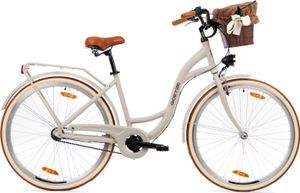 Goetze Style 28 | 18 Zoll ALU City Bike Damen Fahrrad, 3-Gang Nabenschaltung mit Rücktritt, Korb inkl.