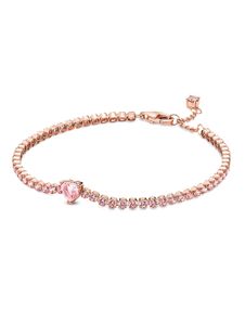 Pandora Armband 580041C01 Sparkling Heart Pave Tennis pink leuchtende Kristalle Sterling SIlber 925 18
