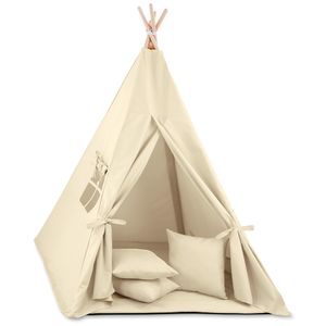 Tipi Zelt für Kinder Spielzelt Tippi Kinderzelt Kinderzimmer Teepee zelt Outdoor Indoor Modell 8 mit Spielmatte und 3 Kissen