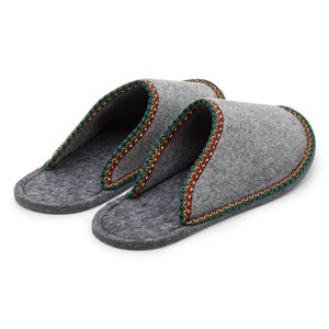 PANTOFFELMANN Gästepantoffel Herren Damen Gästehausschuh Filzpantoffel Hausschlappen Hausschuhe Pantoffel grau 40-43