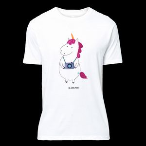 Mr. & Mrs. Panda Größe XL T-Shirt Einhorn Fotograf - Weiß - Geschenk, Pegasus, Männer, Geburstag, Nachthemd, Einhörner, Weltreise, Herrn, Reise, Einhorn Deko