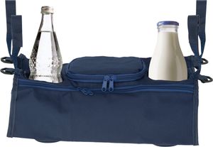 Ariko Kinderwagen-Organizer - Buggy-Organizer - für Wasserflasche - 4 Taschen - Reißverschluss - blau