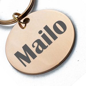 Personalisierte Marke aus Edelstahl mit Gravur , Rund , Rose-Gold – Rose Gold / Groß - 35mm
