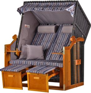 Strandkorb - bene living - Ostsee - braun/anthrazit - PE schwarz