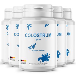 Colostrum | Qualität für Männer und Frauen | Maxi Pack - 60 Kapseln pro Dose 5x