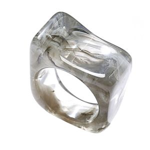 Vintage-Ring, transparent, geometrisch, Uni, All-Match, einfacher Ring für Dating-Klar