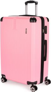 Cestovný kufor BRUBAKER London - kufor na kolieskach s kombinovaným zámkom a 4 kolieskami - kufor na kolieskach 49 x 76,5 x 29,5 cm, XL, ružový