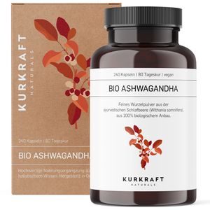 Kurkraft Ashwagandha - biologisch - Echte indische Schlafbeere - vegan