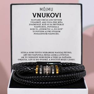 Pánsky kožený náramok s citátom Môjmu Vnukovi – ZAC_LEATHERBRACELET